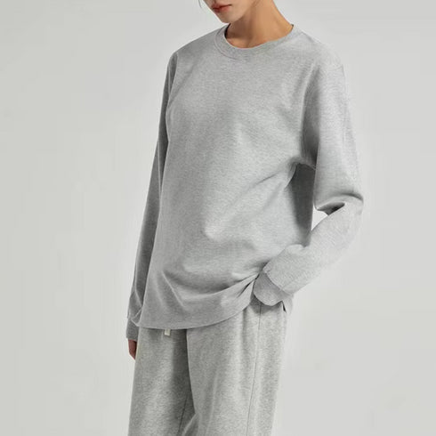 Women's Heavyweight Relaxed Crew Neck Long Sleeve T-Shirt